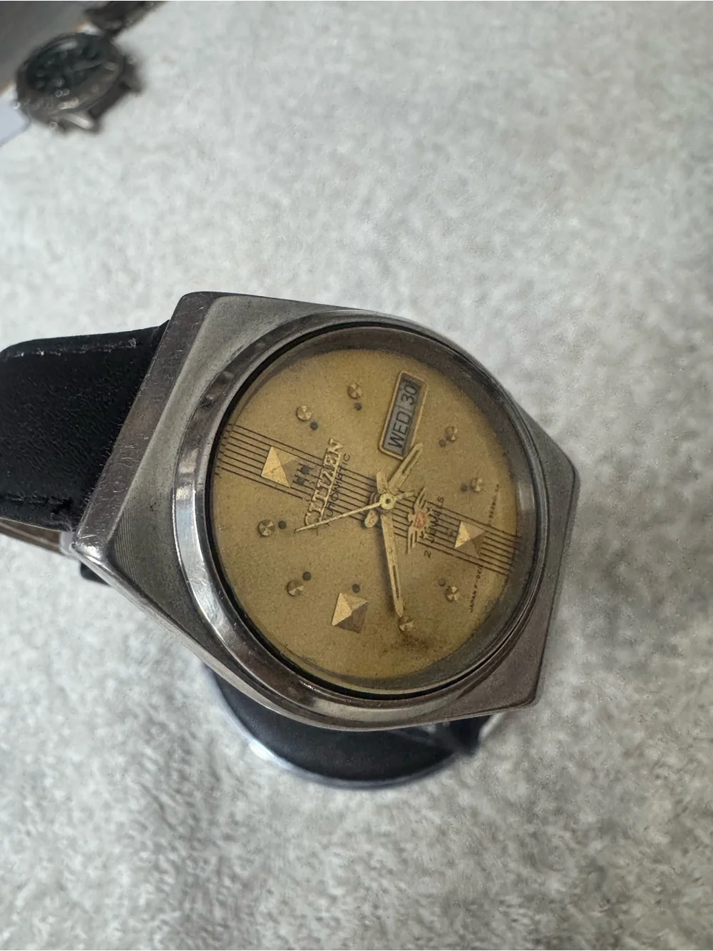 Citizen Gold Dial Automatic Watch with Black Strap